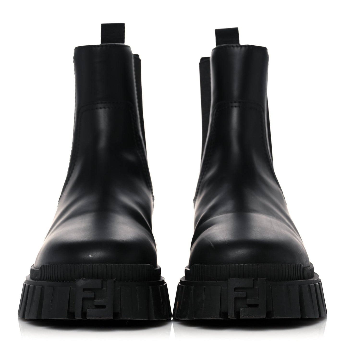 Calfskin Rubber Fendi Force Chelsea Boots 37 Black
