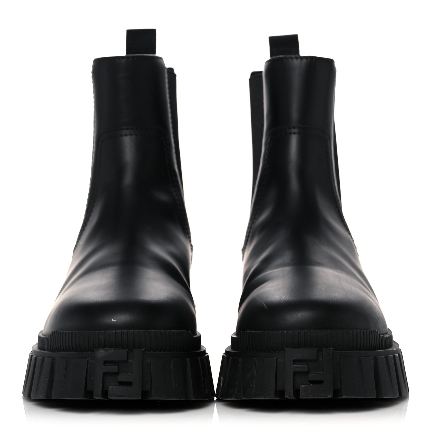 Fendi Calfskin Rubber Fendi Force Chelsea Boots 37 Black 2 of 15
