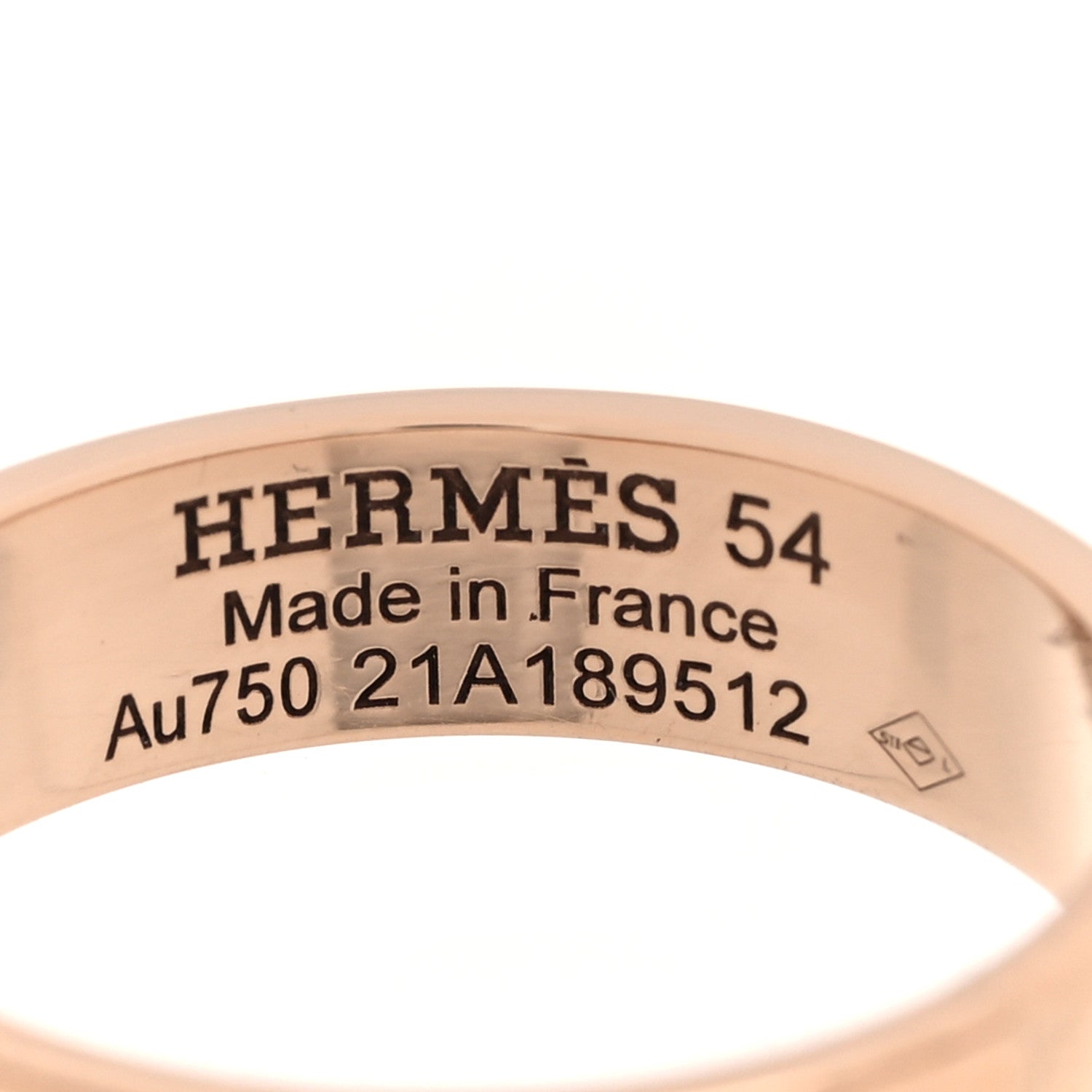 Hermes 18K Rose Gold Diamond PM Kelly Ring 54 7 4 of 5