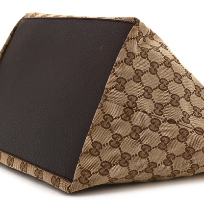 Gucci GG Monogram Medium Web Handle Bucket Tote Dark Brown 10 of 11