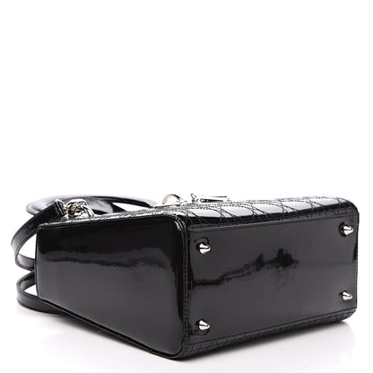 Christian Dior Patent Cannage Stitched Medium Lady Dior Black 3 of 9