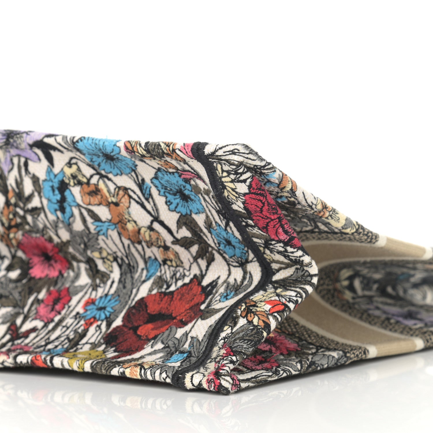 Christian Dior Canvas Embroidered Medium Mille Fleurs Book Tote Multicolor 10 of 11