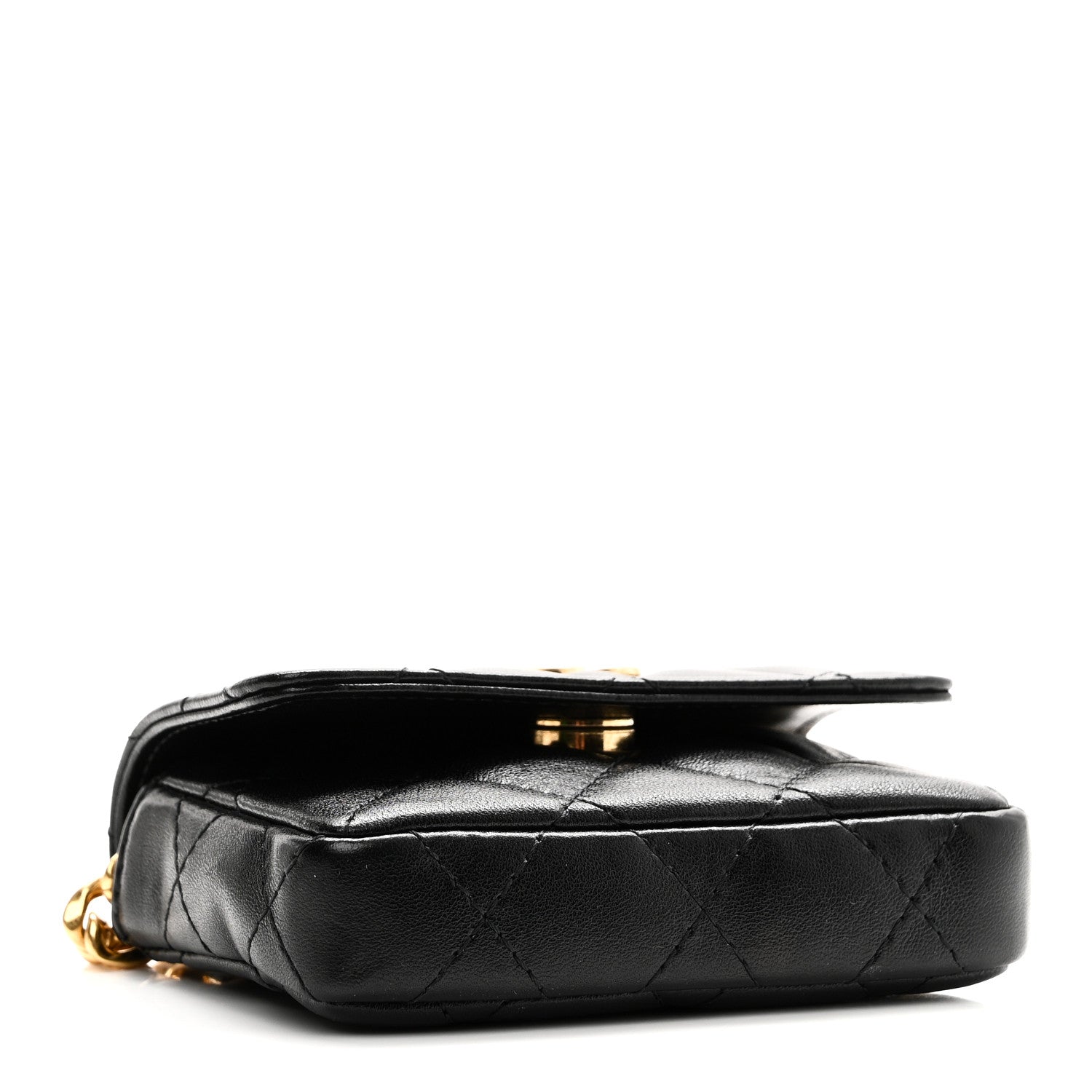 Chanel Lambskin Quilted Enamel Mini Belt Bag Black 4 of 9