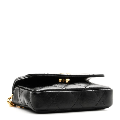 Chanel Lambskin Quilted Enamel Mini Belt Bag Black 4 of 9