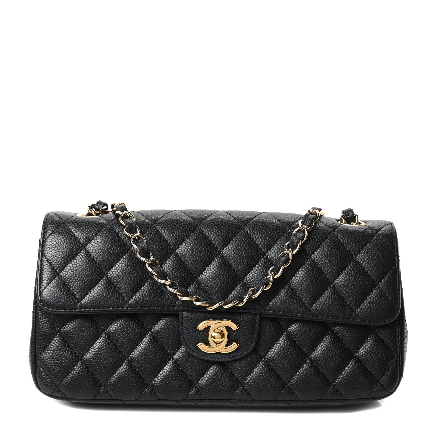 Chanel Caviar Quilted East West Flap Black Black 1 of 10