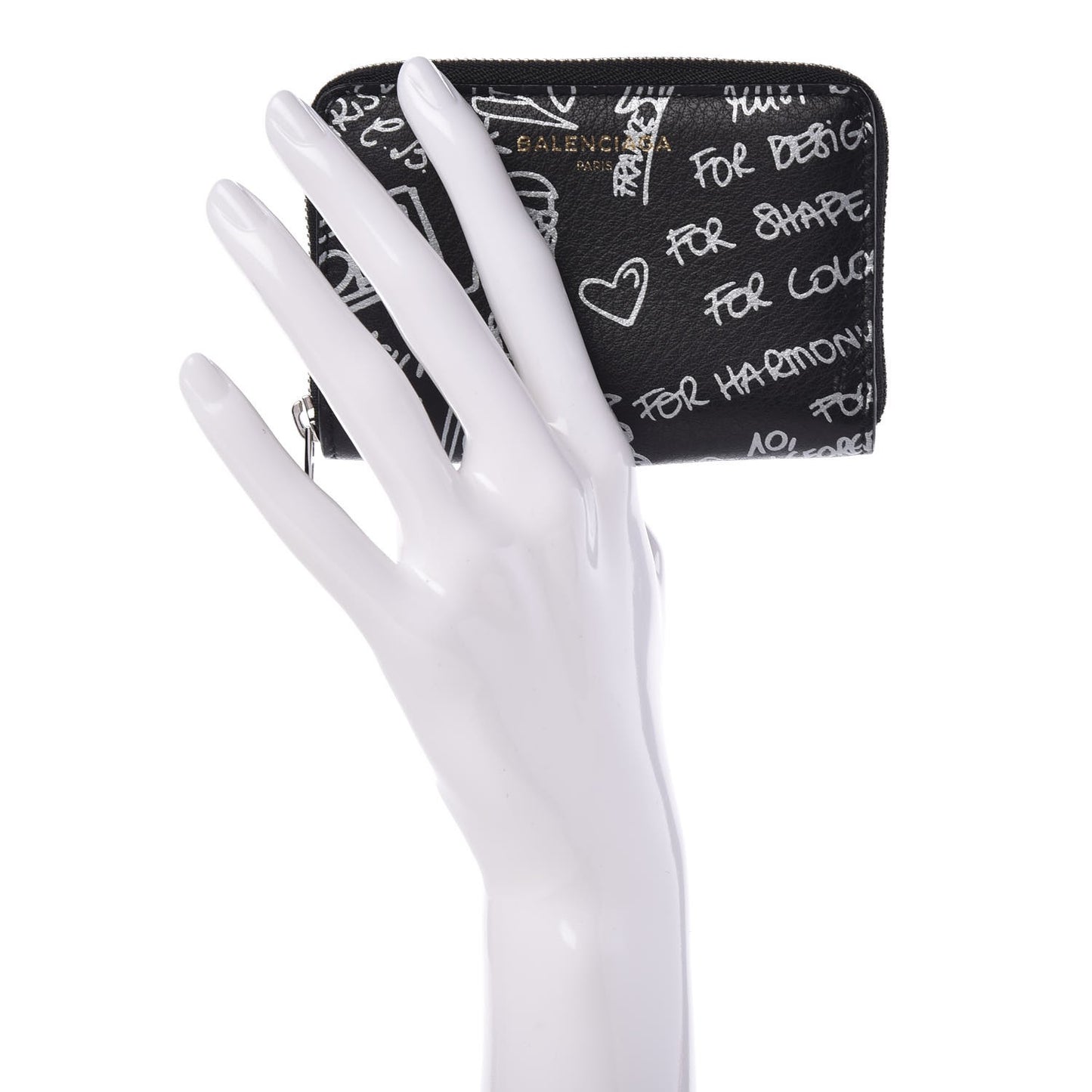Calfskin Printed Tattoo Card Case Black