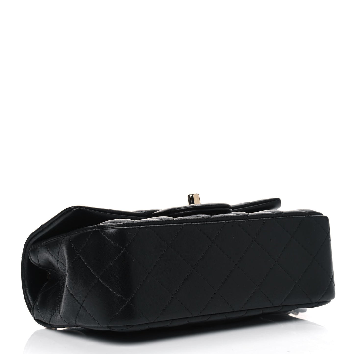 Lambskin Quilted Mini Rectangular Flap Black