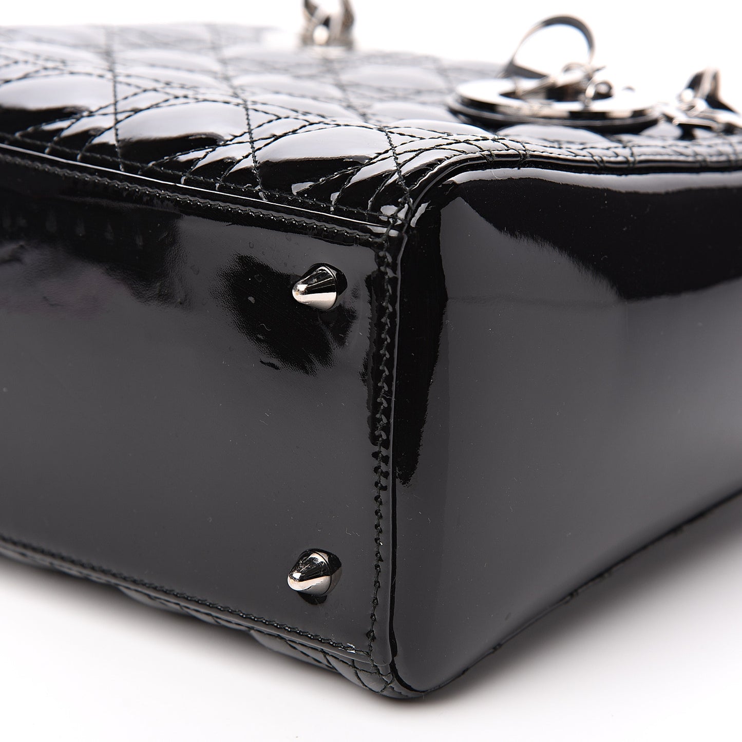 Patent Cannage Medium Lady Dior Black