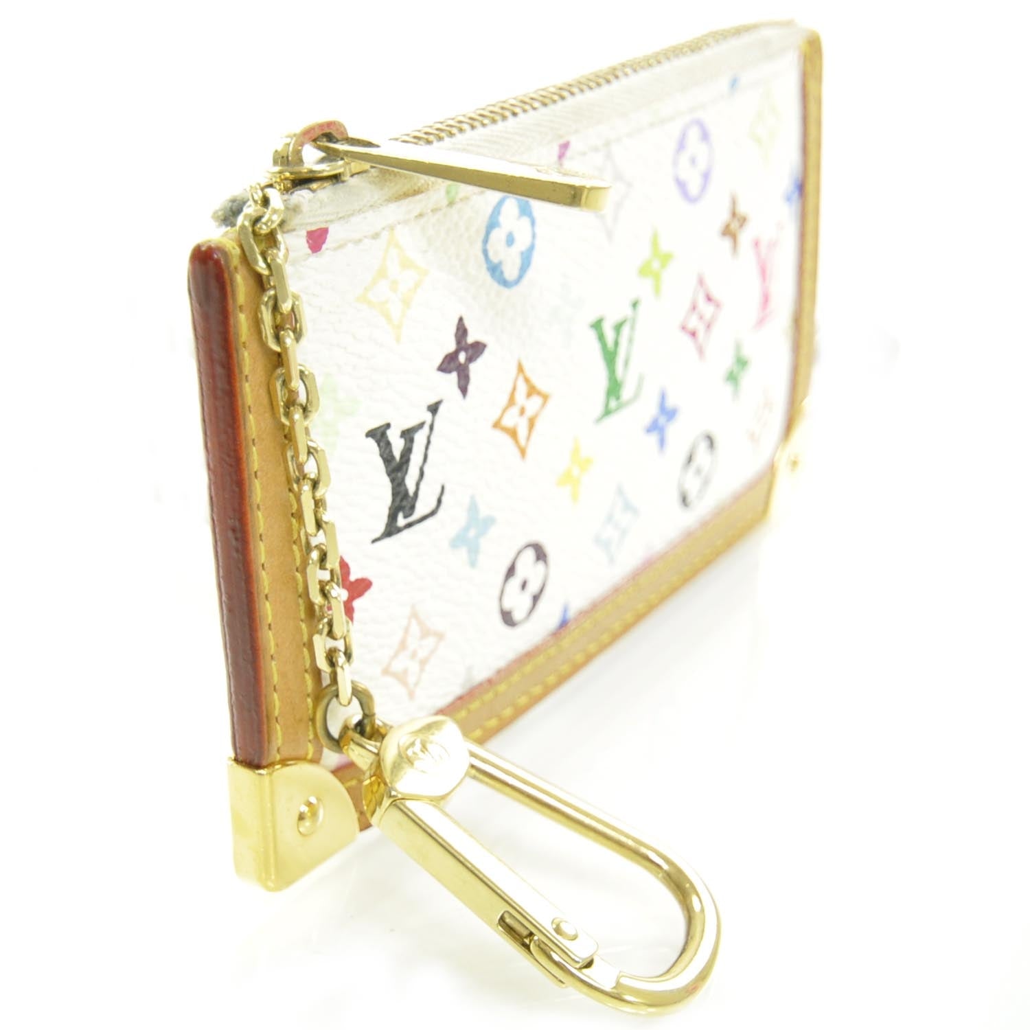 Louis Vuitton Monogram Multicolor Key Pouch White 3 of 8