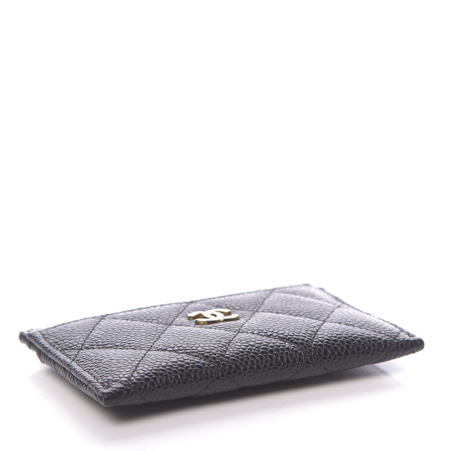 Caviar Quilted Card Holder Black