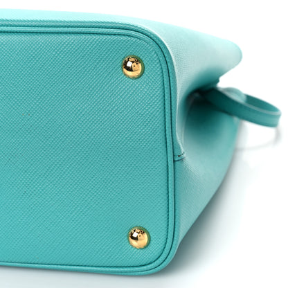 Prada Saffiano Cuir Medium Bi-Color Double Bag Giada Baltico 7 of 8