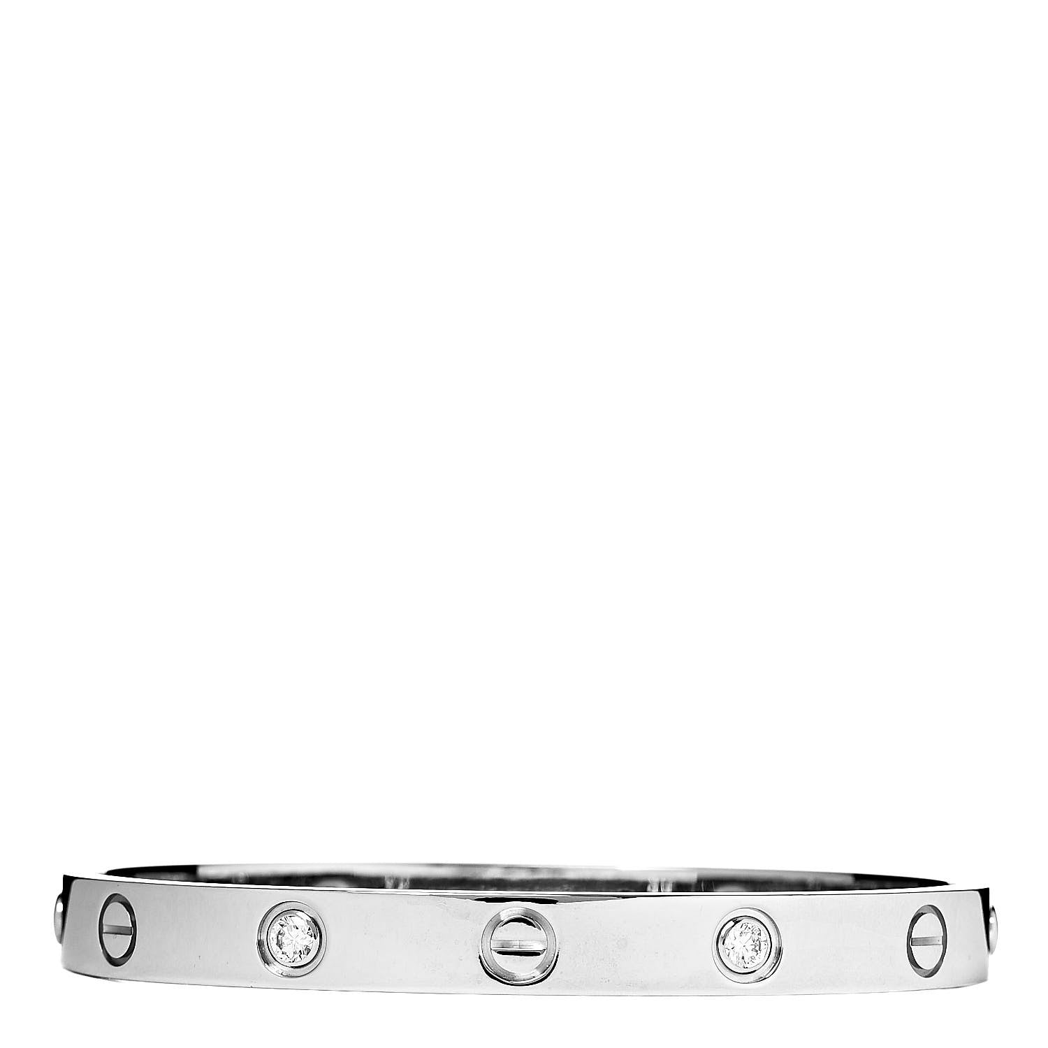 Cartier 18K White Gold 4 Diamond LOVE Bracelet 16 1 of 7