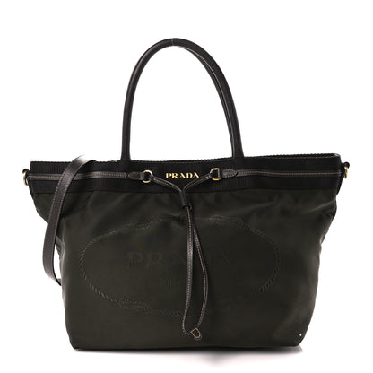 Prada Nylon Jacquard Logo Tote Corda Militaire 1 of 15