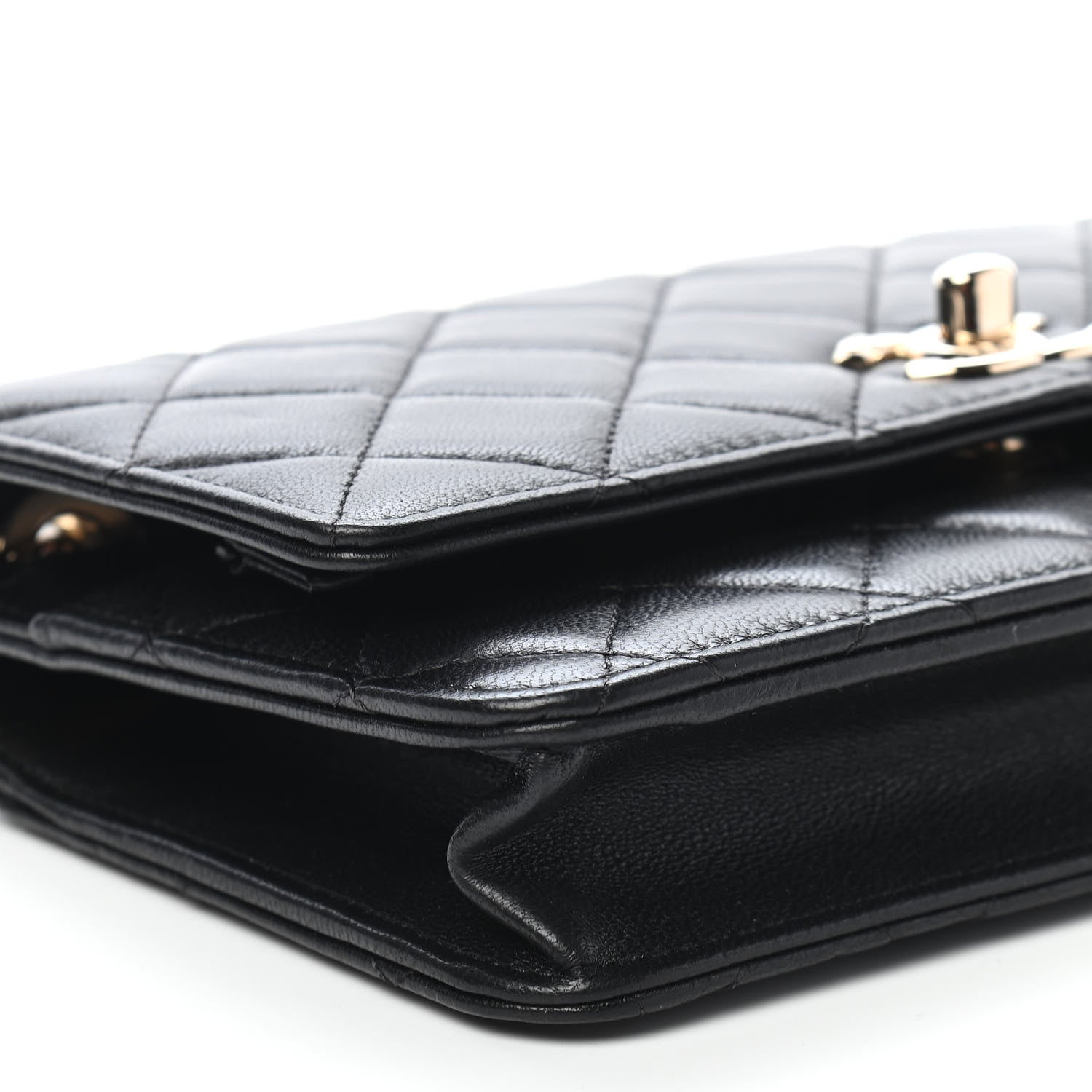Chanel Lambskin Quilted Trendy CC Wallet On Chain WOC Black 9 of 10