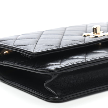 Chanel Lambskin Quilted Trendy CC Wallet On Chain WOC Black 9 of 10