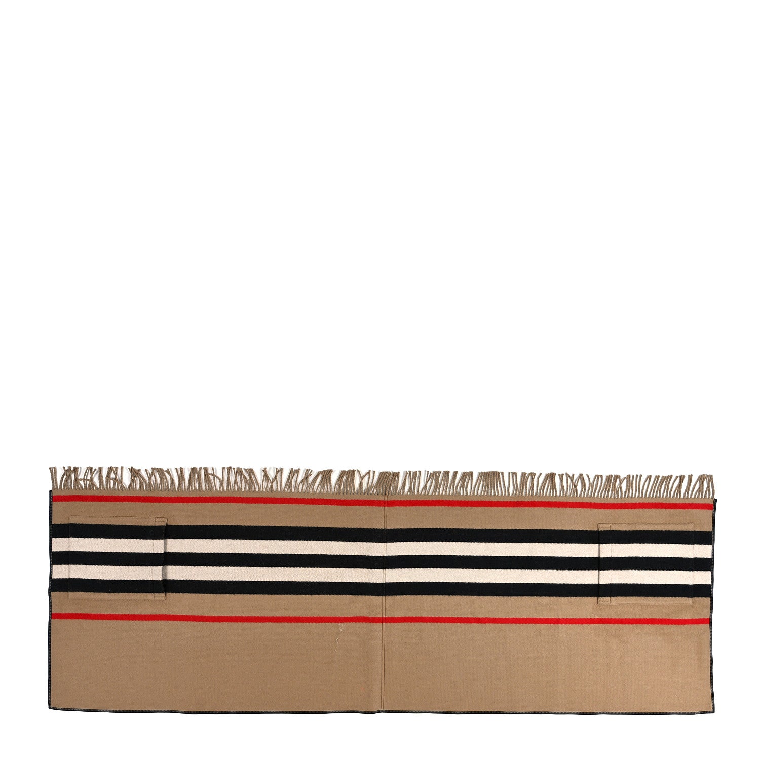 Burberry Cashmere Wool Icon Stripe Pocket Scarf Archive Beige 1 of 4