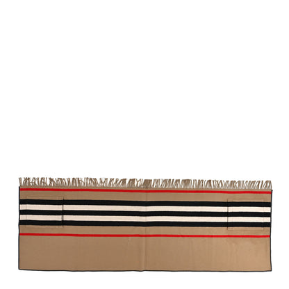 Burberry Cashmere Wool Icon Stripe Pocket Scarf Archive Beige 1 of 4