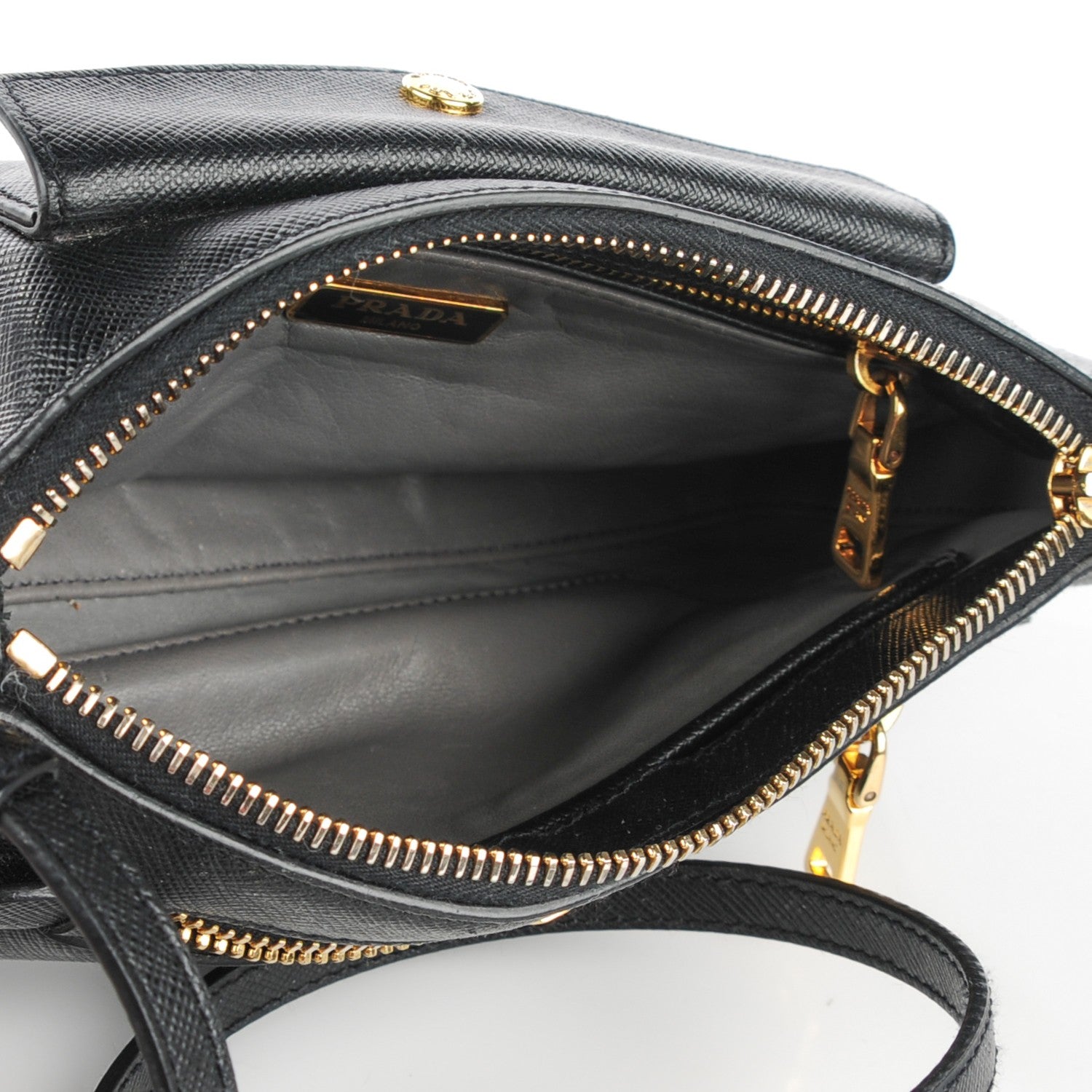 Prada Saffiano Zip Crossbody Bag Nero Black 5 of 9