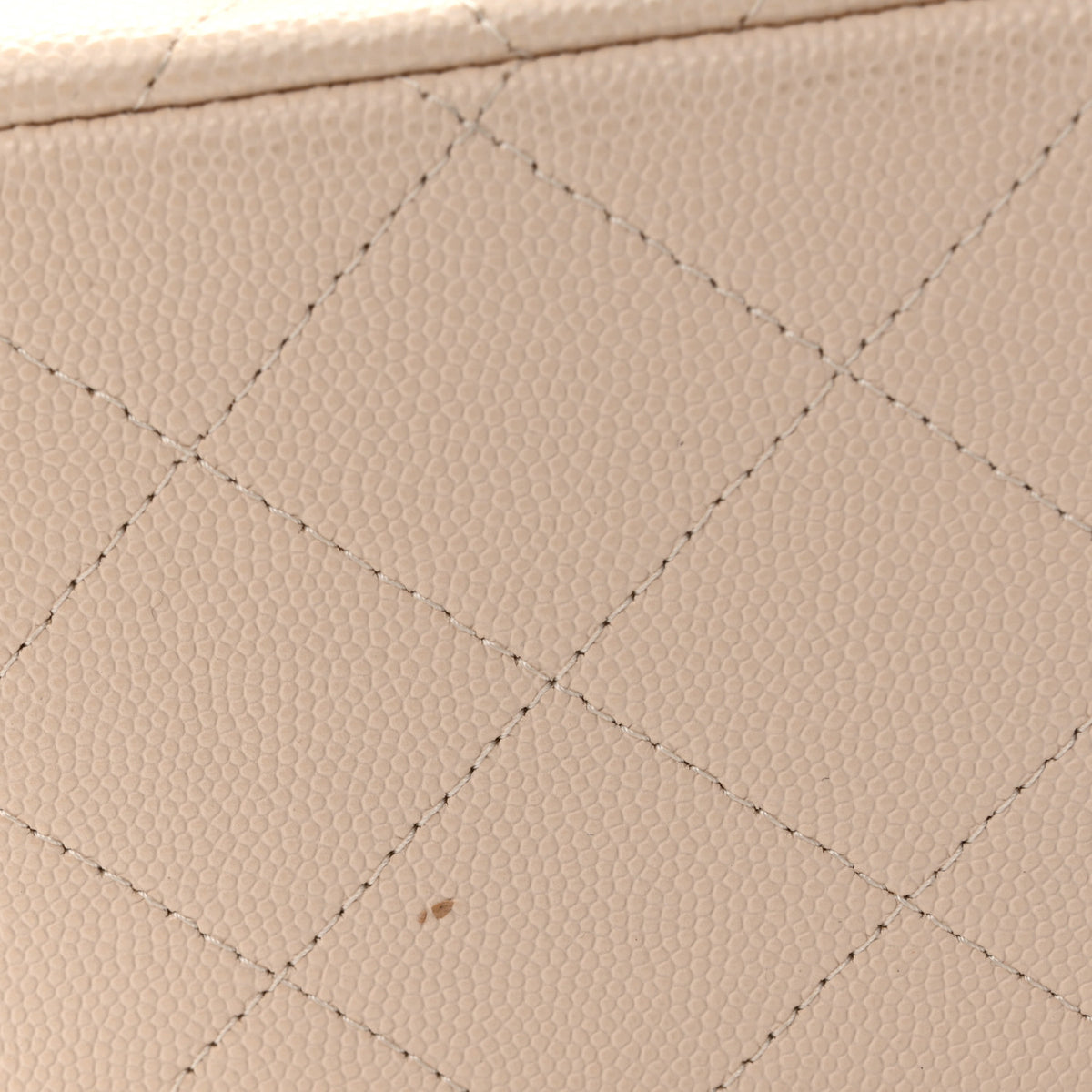 Caviar Quilted Jumbo Double Flap Light Beige