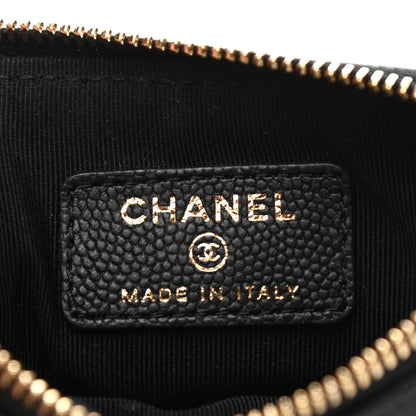 Chanel Caviar Chevron Quilted Small Ancient Greek Charms Cosmetic Case Black 6 of 7