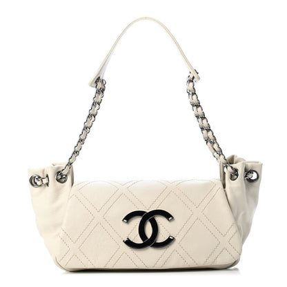 Chanel Calfskin Diamond Stitch Accordion Flap White 1 of 4