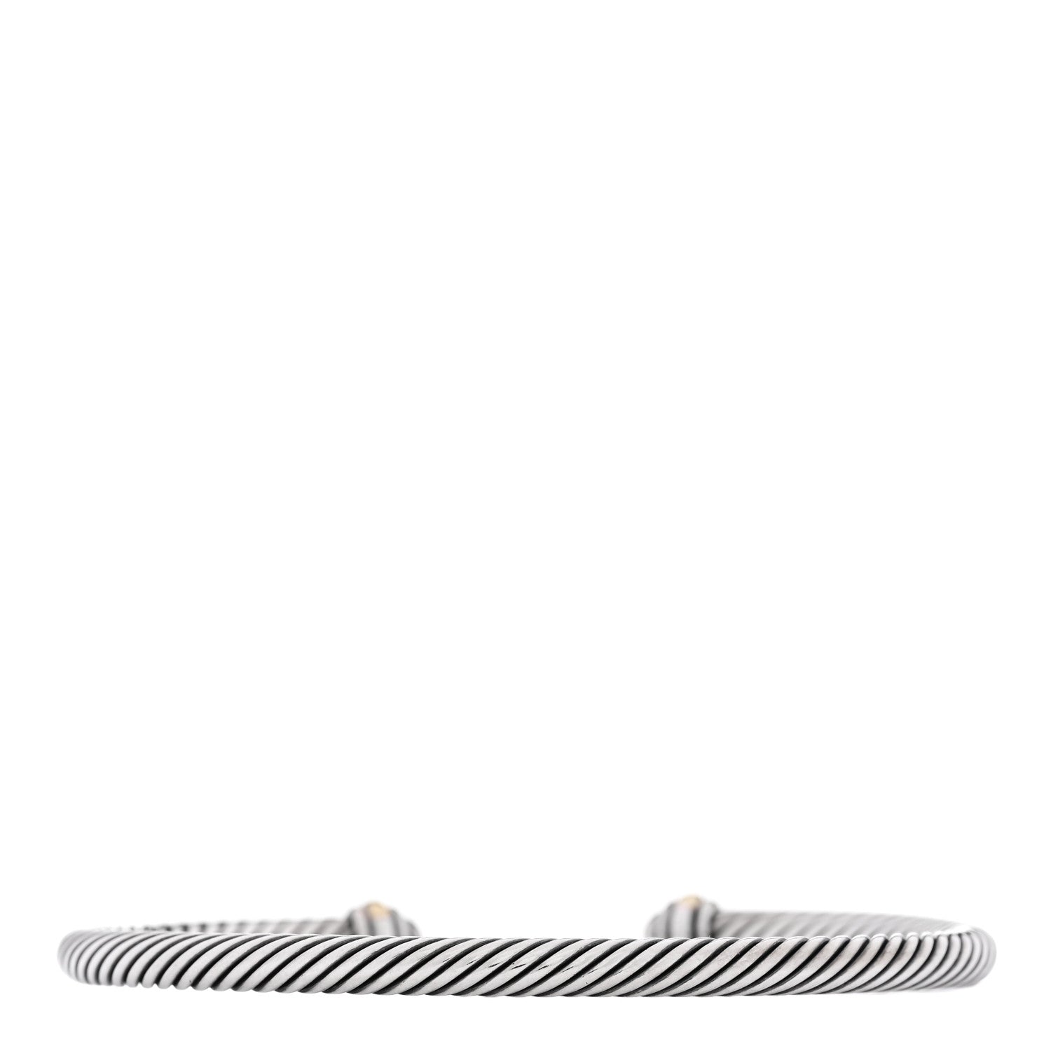 David Yurman Sterling Silver 18K Yellow Gold 4mm Cable Classics Bracelet 2 of 4