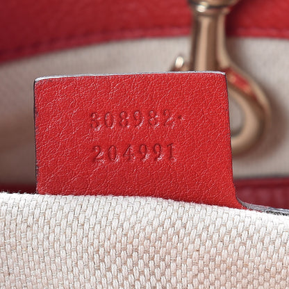 Gucci Pebbled Calfskin Medium Soho Chain Shoulder Bag Tabasco Red 9 of 13