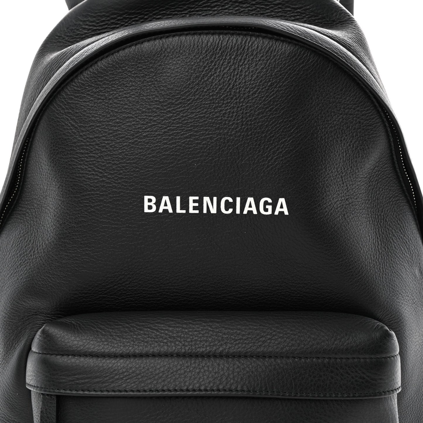 Smooth Calfskin Logo Small Everyday Backpack Black White