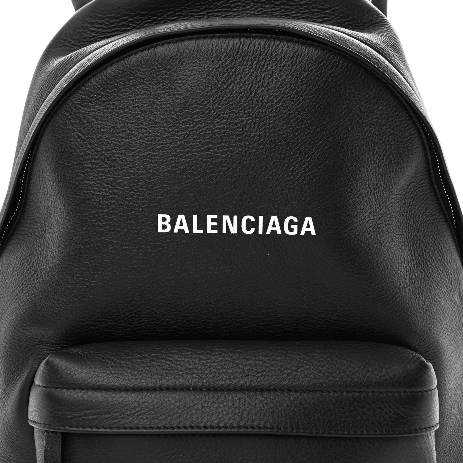 Balenciaga Smooth Calfskin Logo Small Everyday Backpack Black White 8 of 10