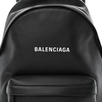Balenciaga Smooth Calfskin Logo Small Everyday Backpack Black White 8 of 10