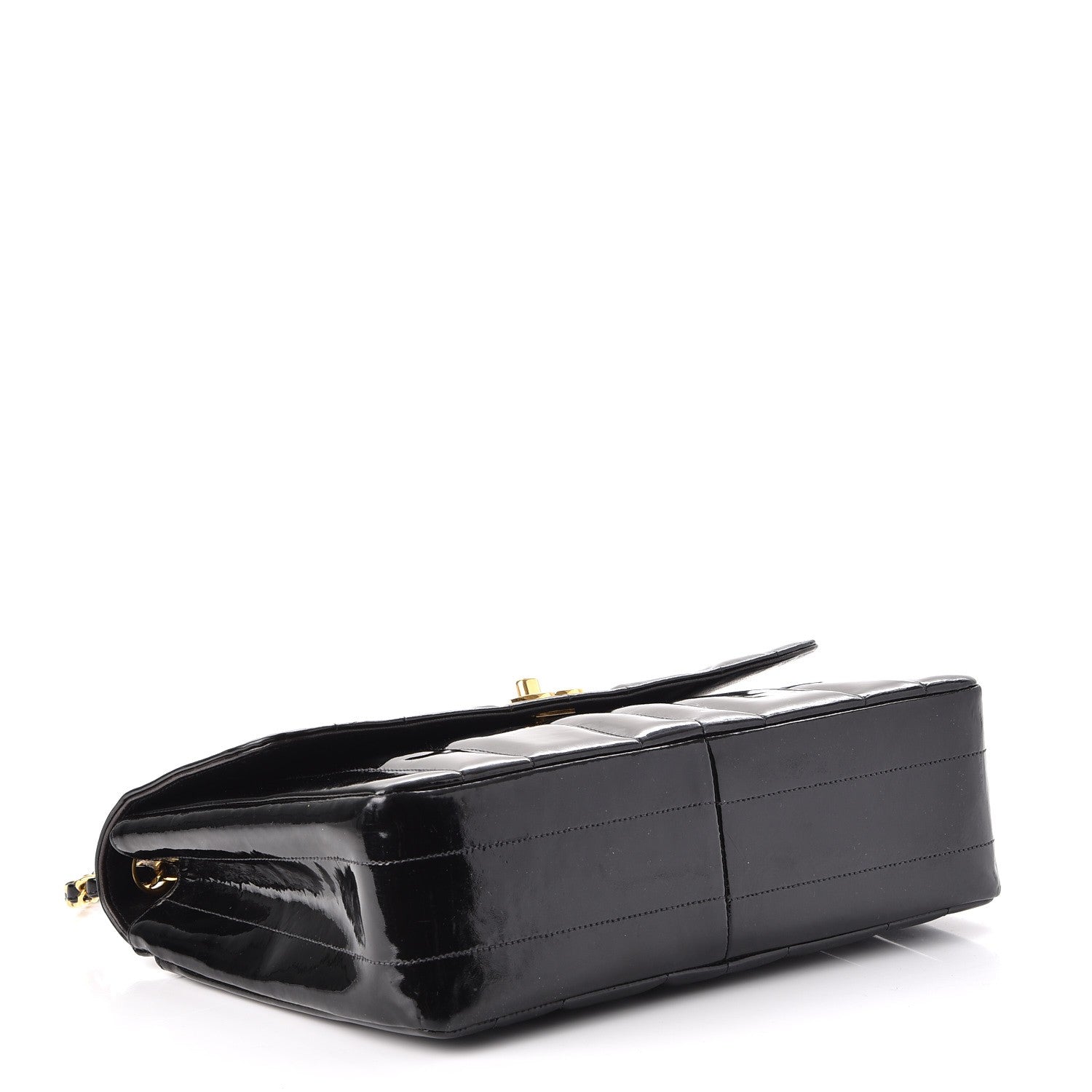 Chanel Patent Vertical Quilted Medium Single Flap Black 4 of 13