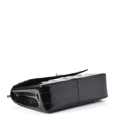 Chanel Patent Vertical Quilted Medium Single Flap Black 4 of 13