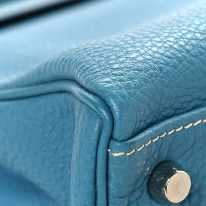 Hermes Togo Kelly Retourne 32 Bleu Jean 9 of 13
