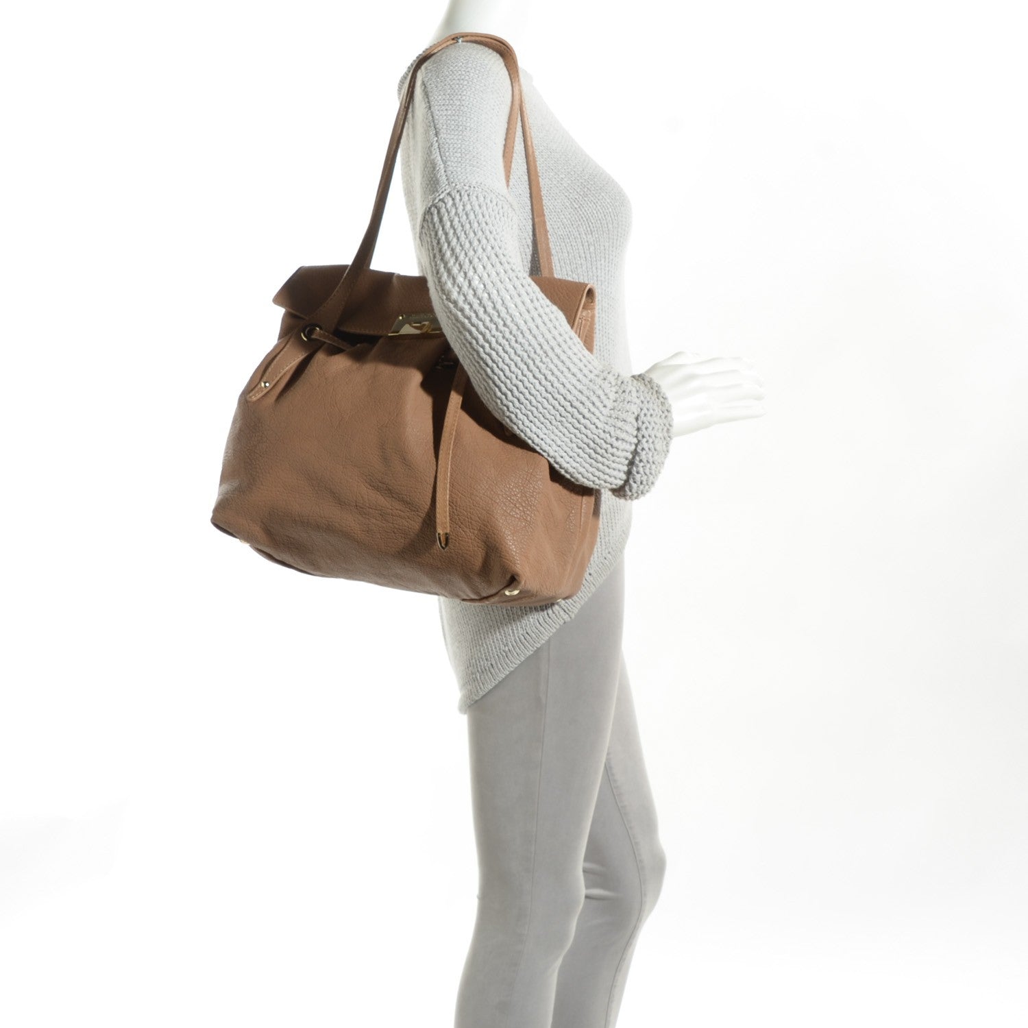 Jimmy Choo Grainy Calfskin Large Rhys Shoulder Bag Nude 2 of 8