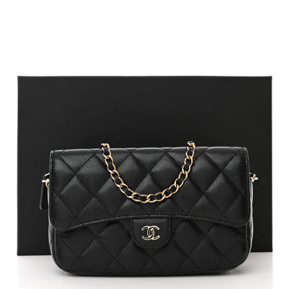 Chanel Caviar Quilted Flap Phone Holder With Chain Black 13 of 13