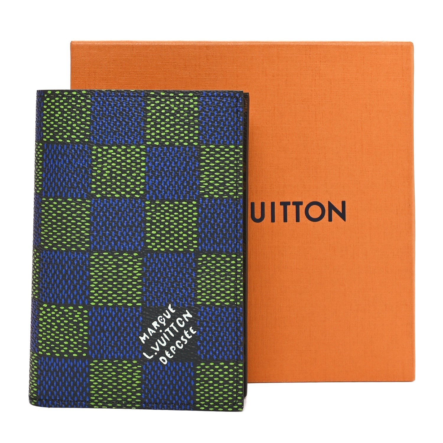 Louis Vuitton Damier Heritage Pocket Organizer Blue Green 9 of 9