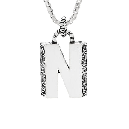 Gucci Sterling Silver Letter N Pendant Necklace 4 of 7