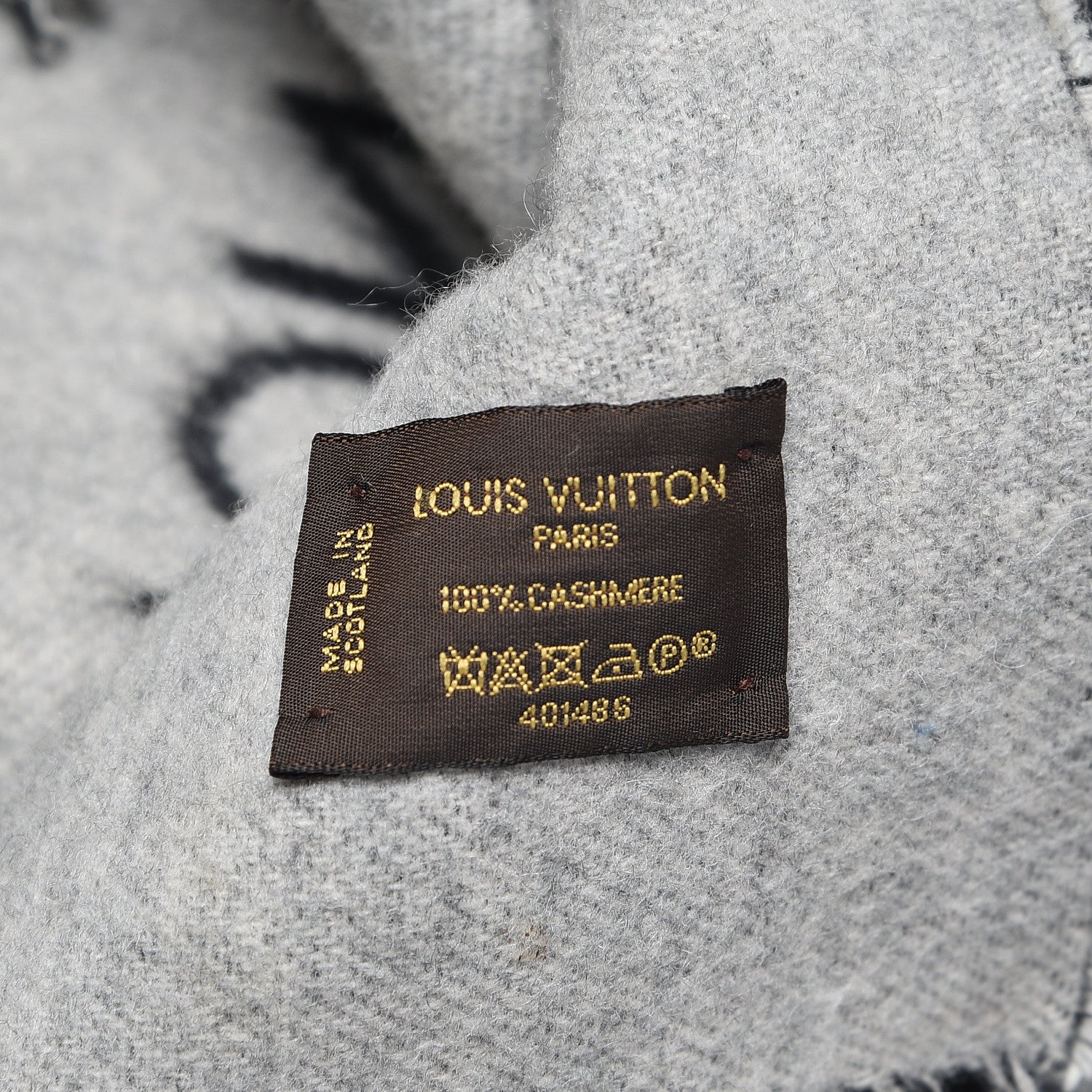 Louis Vuitton Cashmere Monogram Reykjavik Scarf Black 5 of 5