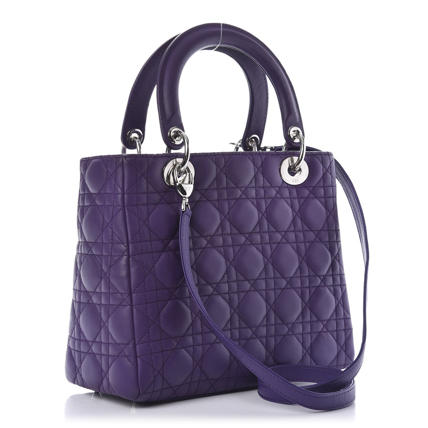 Lambskin Cannage Medium Lady Dior Purple
