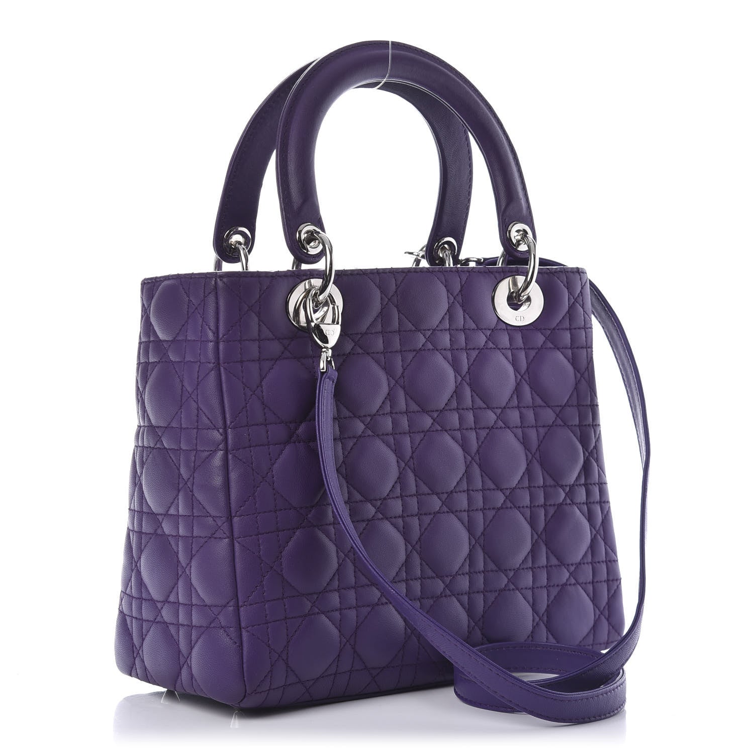 Christian Dior Lambskin Cannage Medium Lady Dior Purple 3 of 11