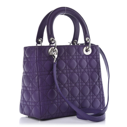 Christian Dior Lambskin Cannage Medium Lady Dior Purple 3 of 11