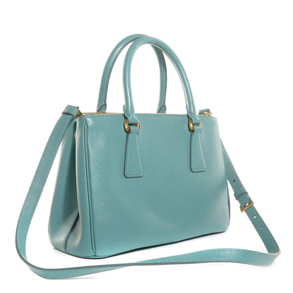 Prada Saffiano Lux Mini Galleria Double Zip Tote Anice 4 of 10