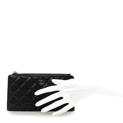 Chanel Lambskin Quilted Long Zip Wallet Black 2 of 8