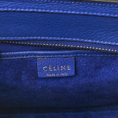 Celine Drummed Calfskin Nano Luggage Indigo 6 of 9