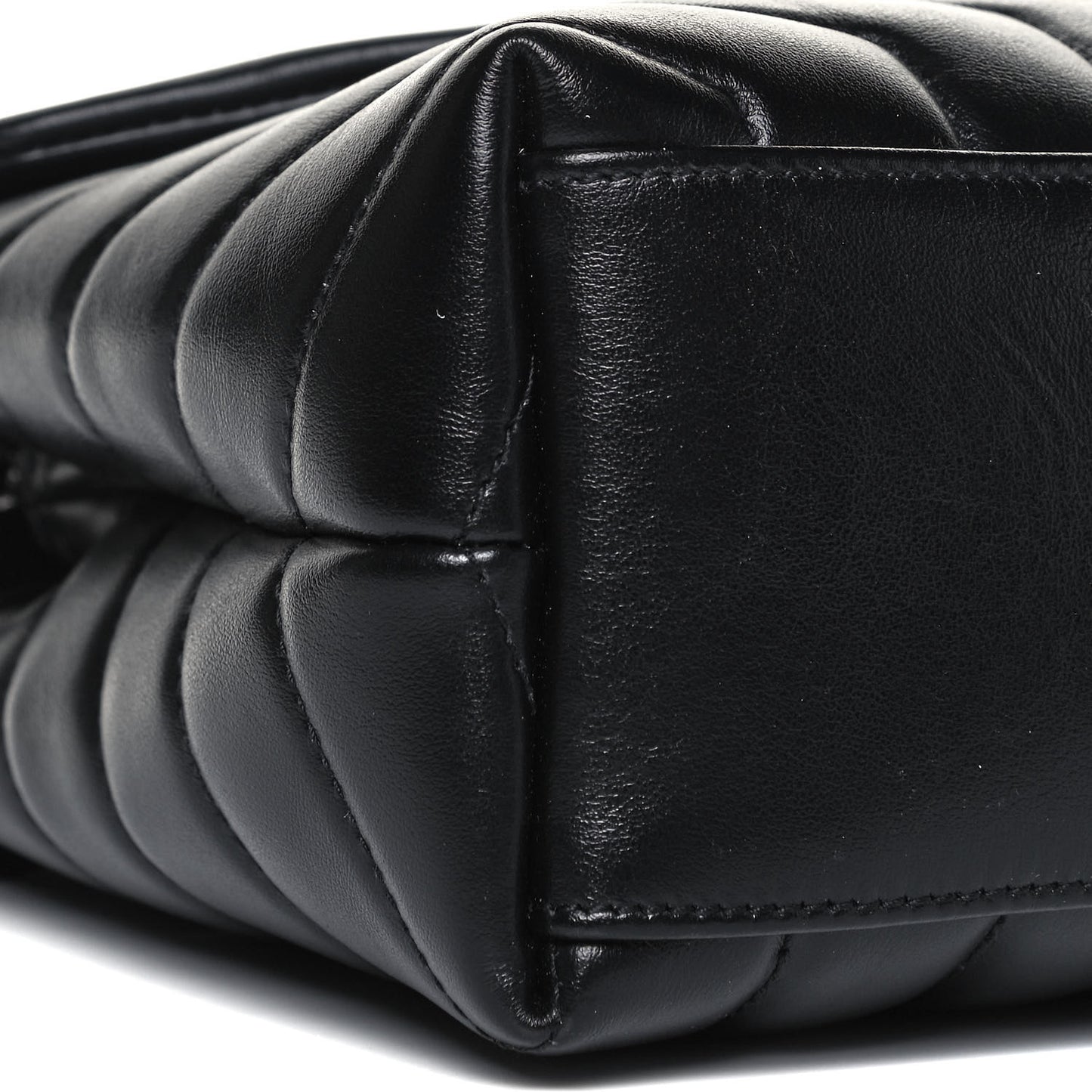 Calfskin Y Quilted Monogram Small Loulou Chain Satchel Black