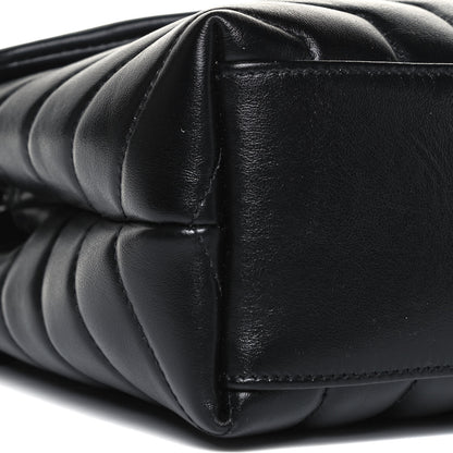 Saint Laurent Calfskin Y Quilted Monogram Small Loulou Chain Satchel Black 8 of 9