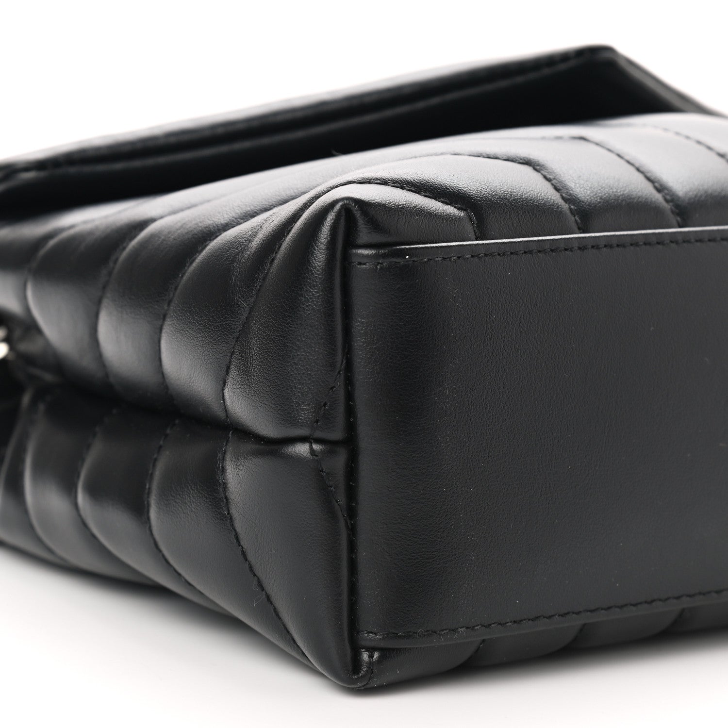 Saint Laurent Calfskin Y Quilted Monogram Small Loulou Chain Satchel Black 10 of 11