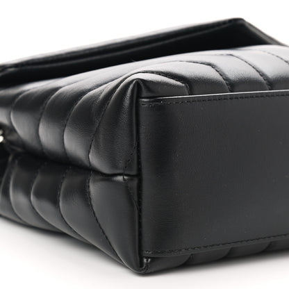 Saint Laurent Calfskin Y Quilted Monogram Small Loulou Chain Satchel Black 10 of 11