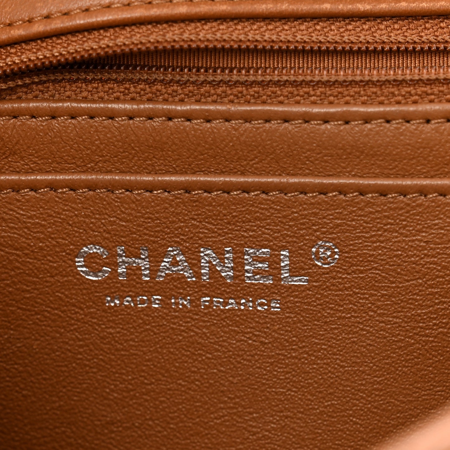 Lambskin Quilted Elementary Chic Flap Brown
