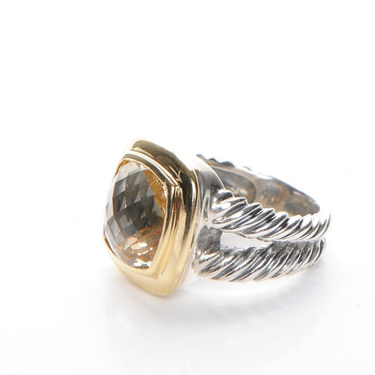 David Yurman Sterling Silver 18K Yellow Gold Champagne Citrine 11mm Albion Ring 52 6 4 of 7